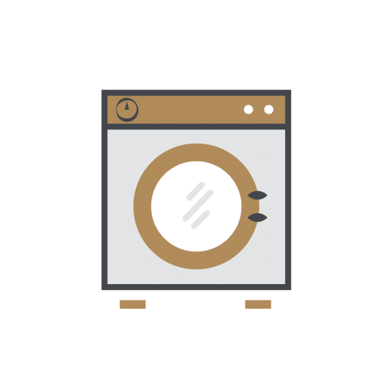 Icono de lavandería compuesto por una lavadora